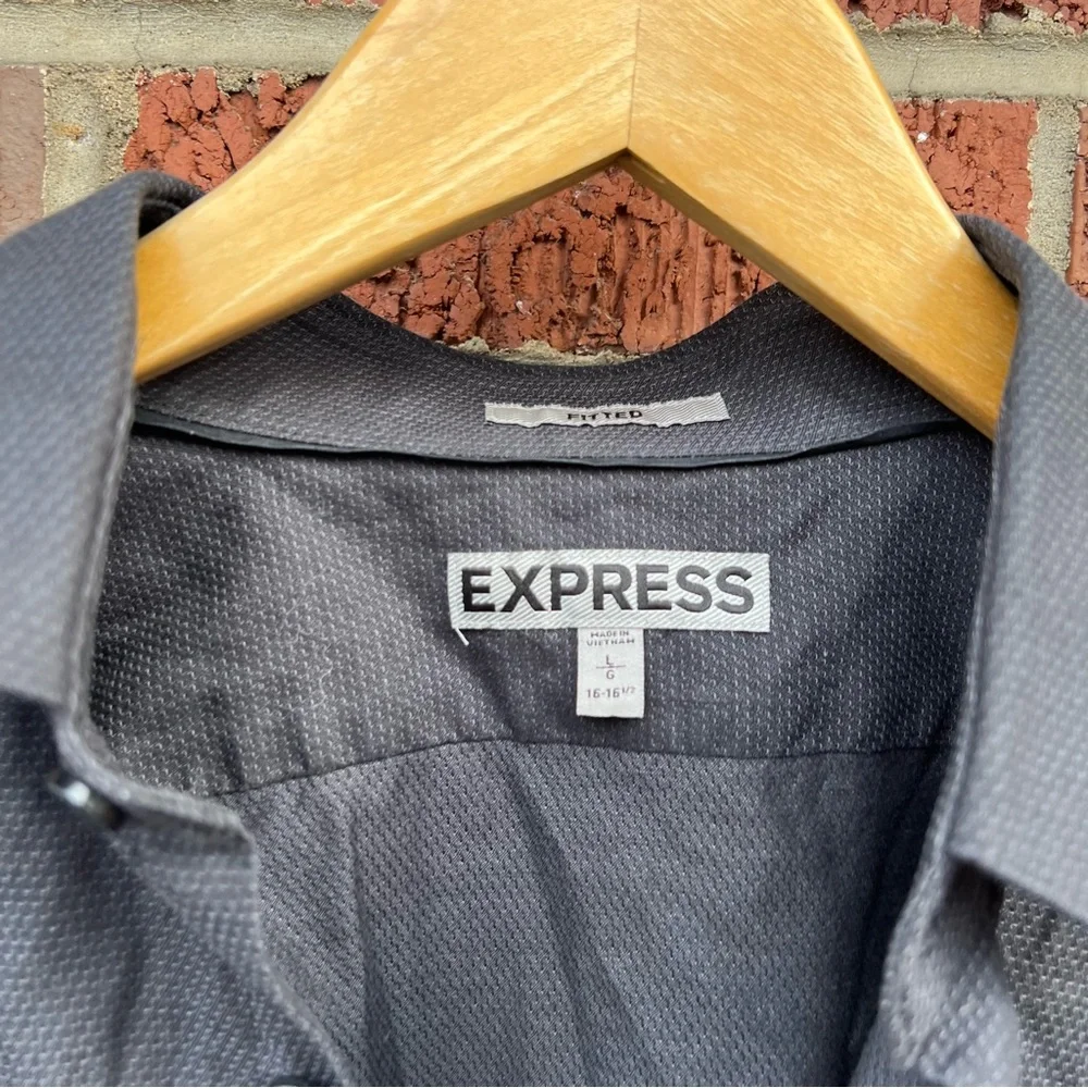 express fitted dress shirt Slim Solid Cotton Stretch 1mx Dress Shirt